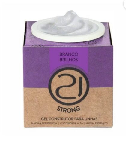 Gel Strong nails 21 Branco Brilhos 34g